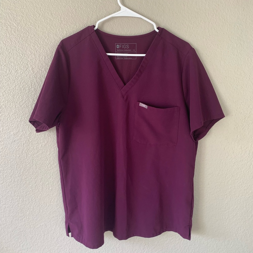 Figs Caterina Scrub top in Deep Purple